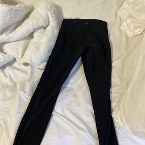 Lululemon Black Leggings with Mesh Slits on Leg